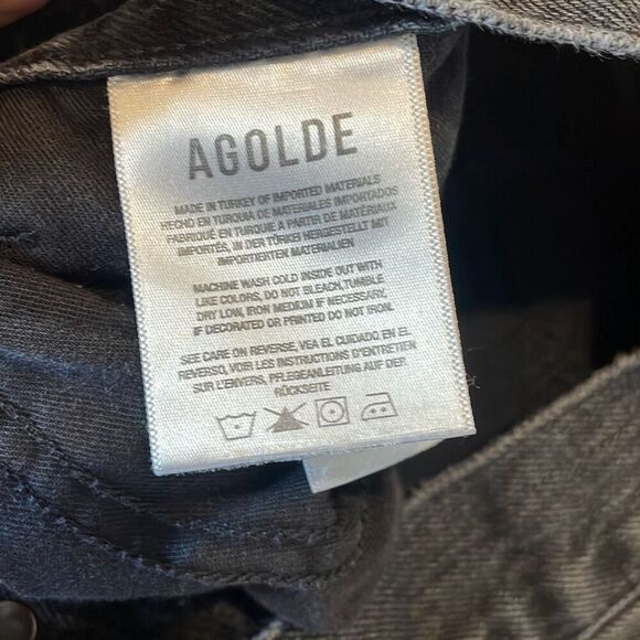 AGolde tapered leg high rise black jeans size 29 - Picture 9 of 13